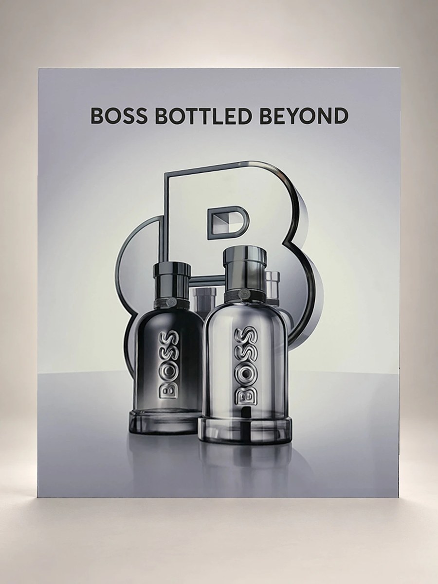 BOSS branded fragrance campaign panel