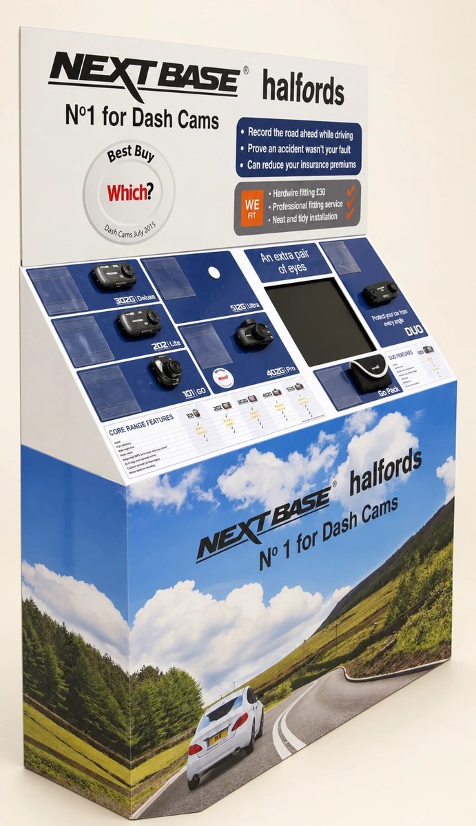 Nextbase and Halfords dash-cam information display