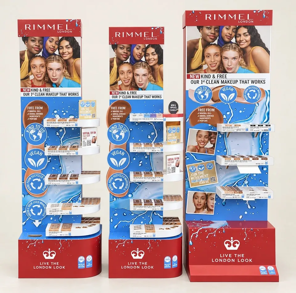 Rimmel campaign panels and product shelving