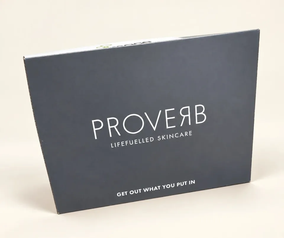 Proverb printed display backboard and product presentation