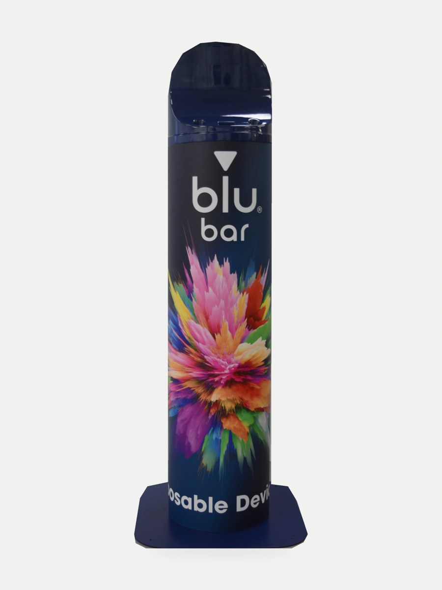 Oversized branded product form with a printed surface
