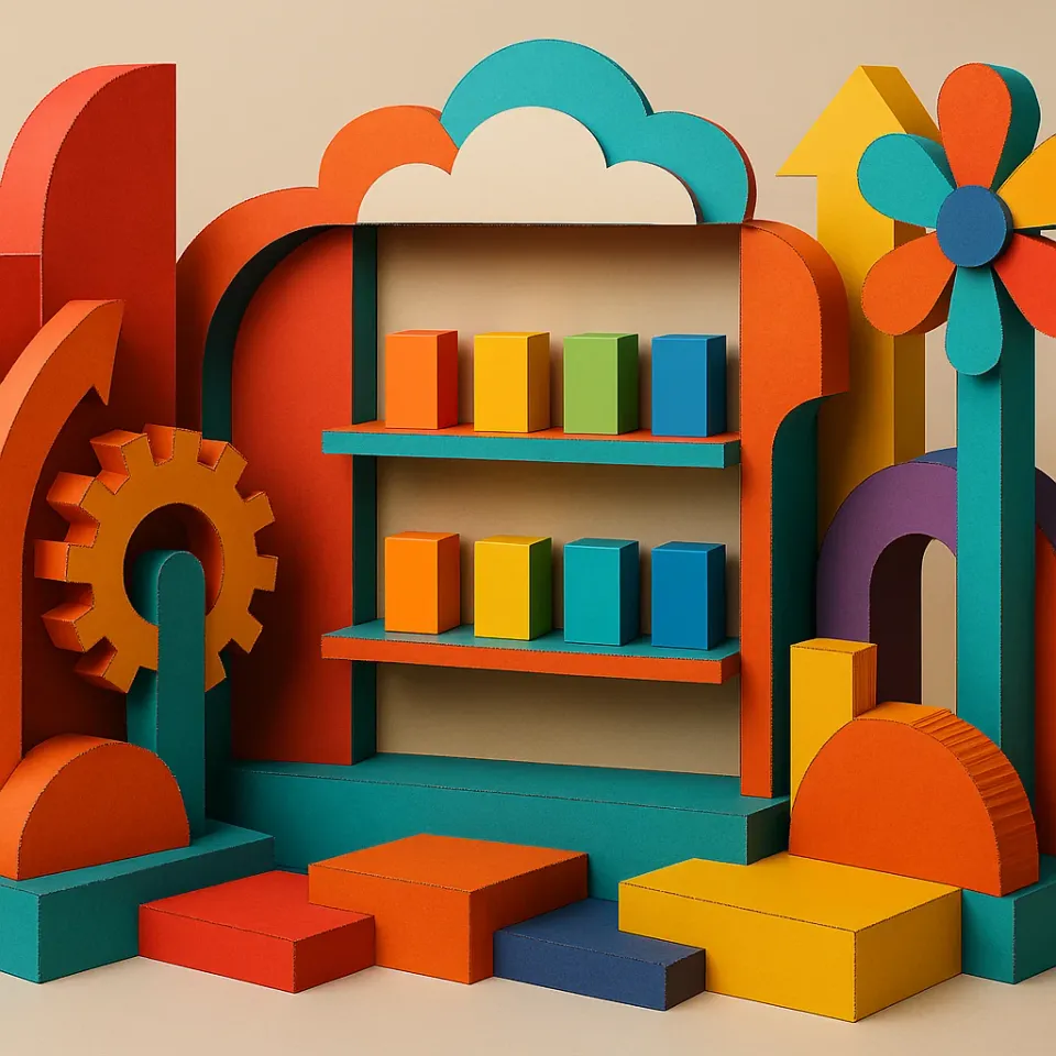 A dynamic retail display composed of intricately e
