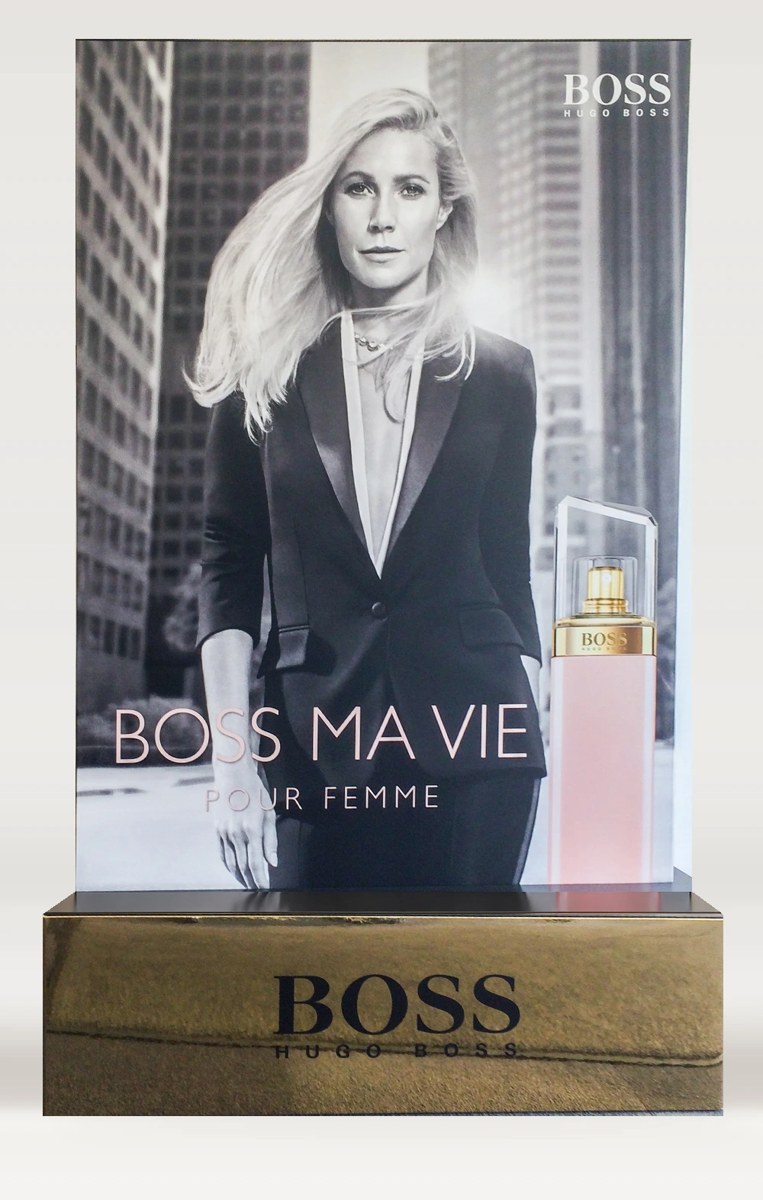 BOSS branded fragrance campaign panel