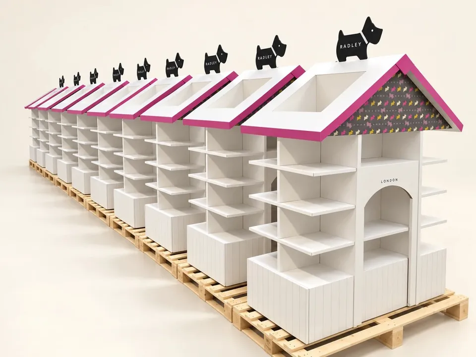 Batch of completed Radley house-shaped displays