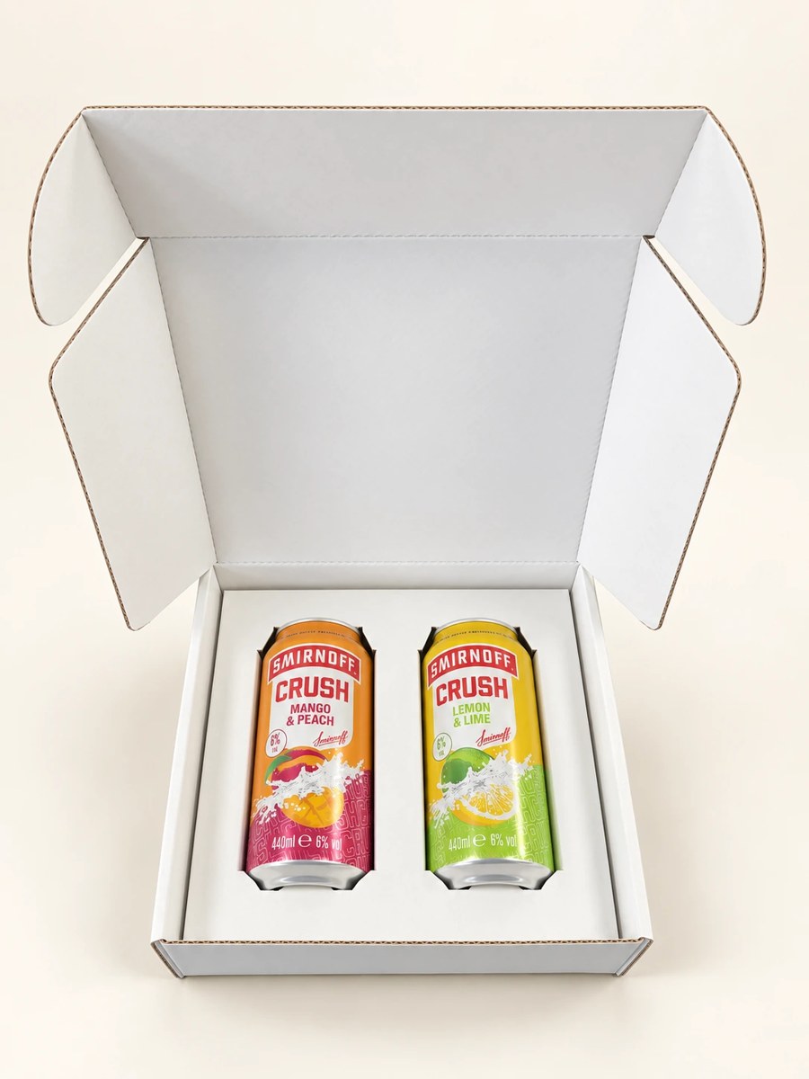Branded presentation box with printed surfaces