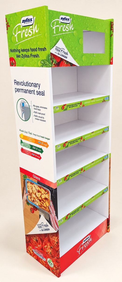 Zyliss Fresh display with printed shelf strips
