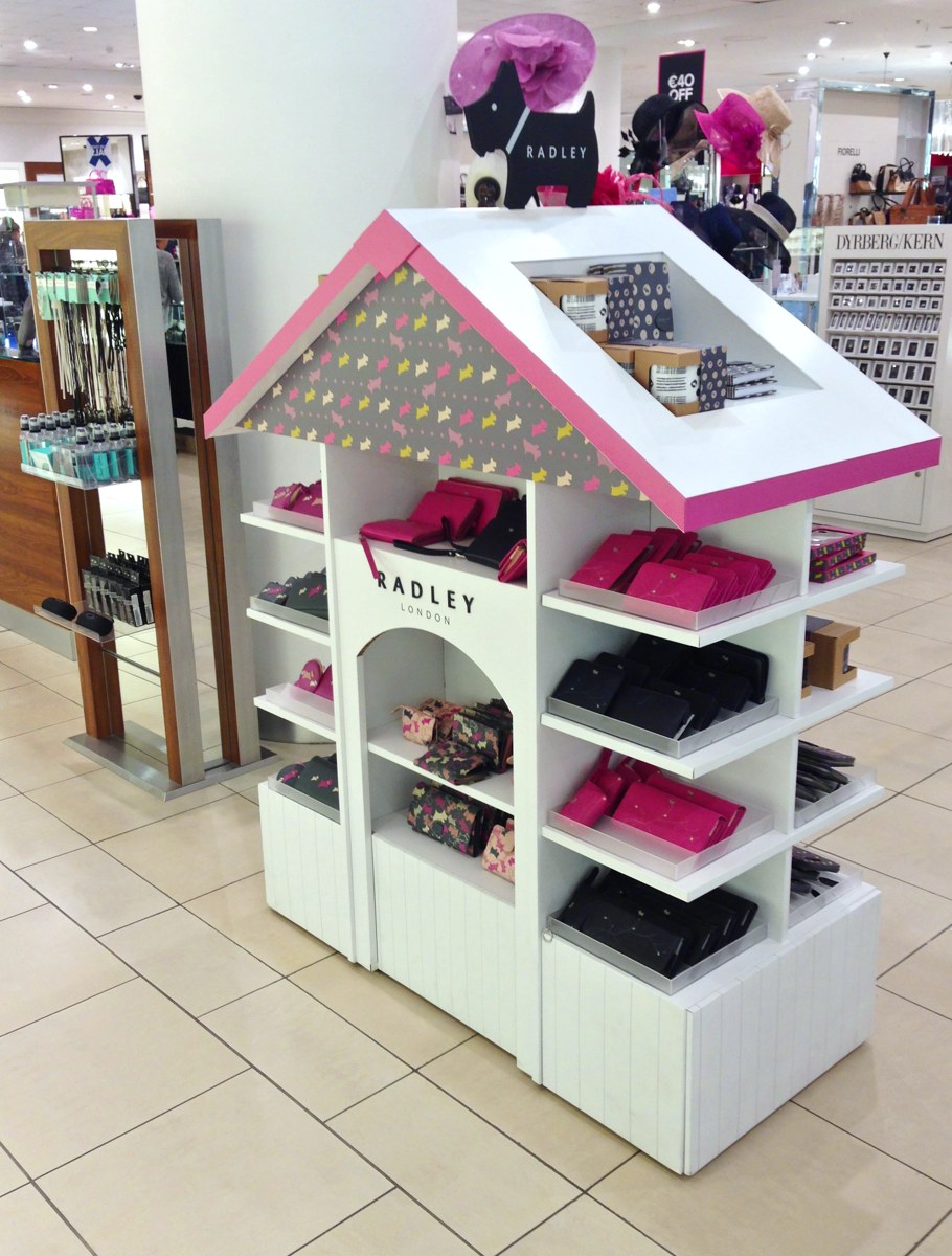 Radley house-shaped shelving with patterned roof panels