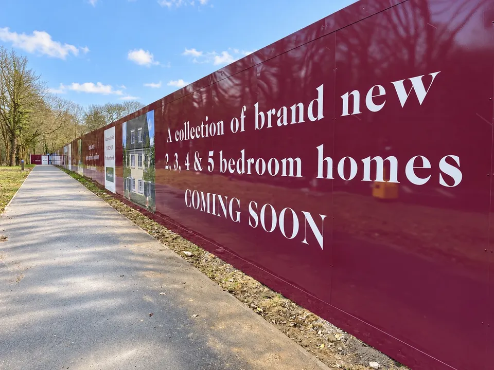 Albany Park printed development hoarding