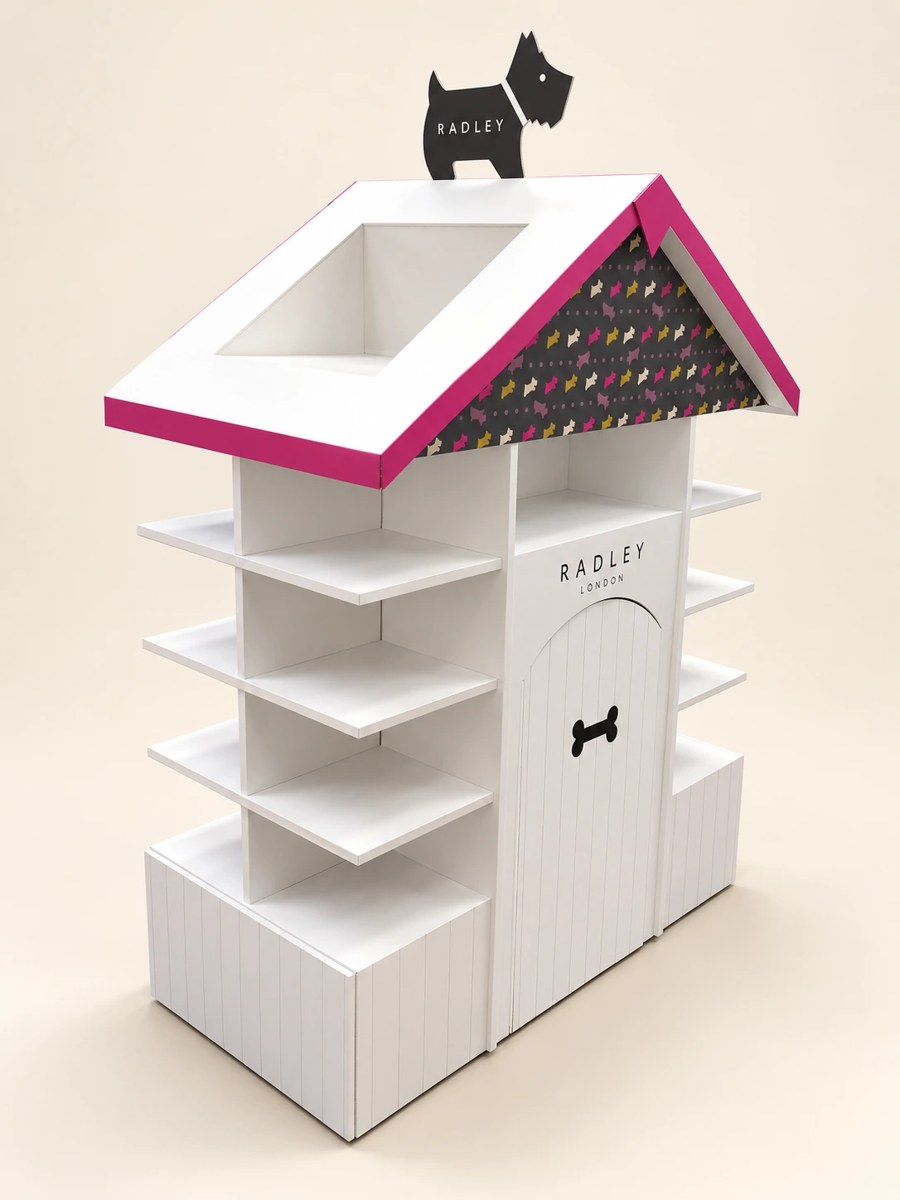 Finished Radley house-shaped retail display